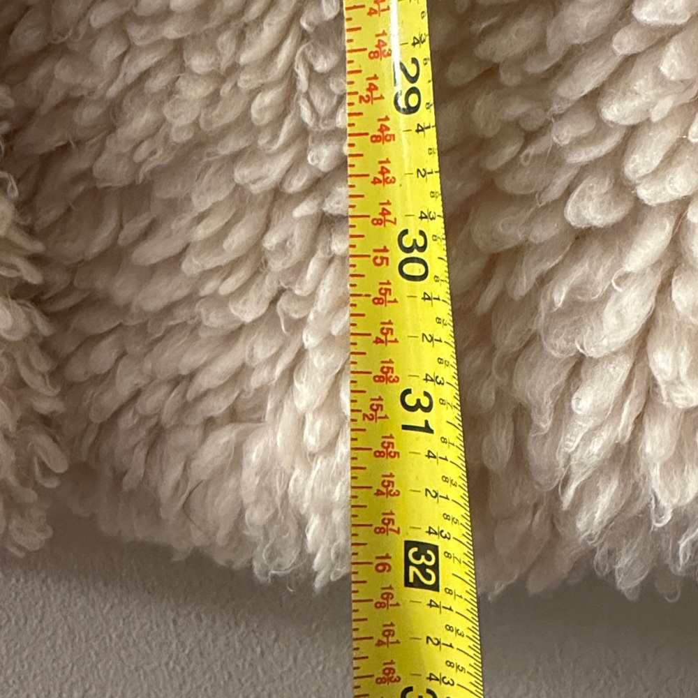 Zara Faux Shearling Sherpa Teddy Coat cream 3/4 sleeve XS - Picture 5 of 7